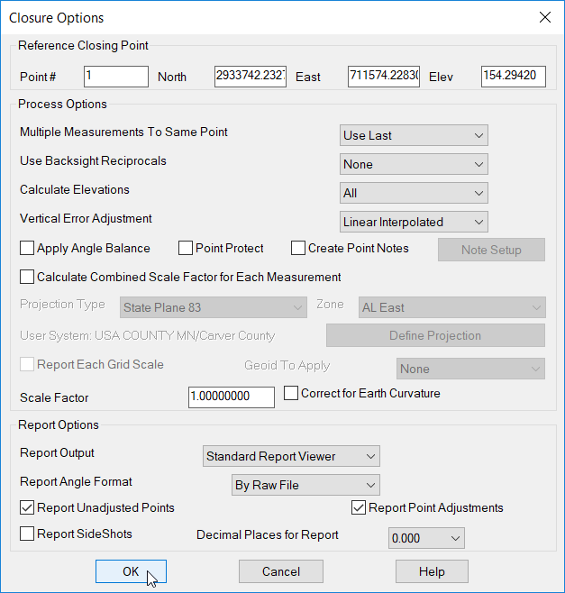 Carlson Software Let S Get Well Adjusted - from the process compute pts pulldown menu select compass